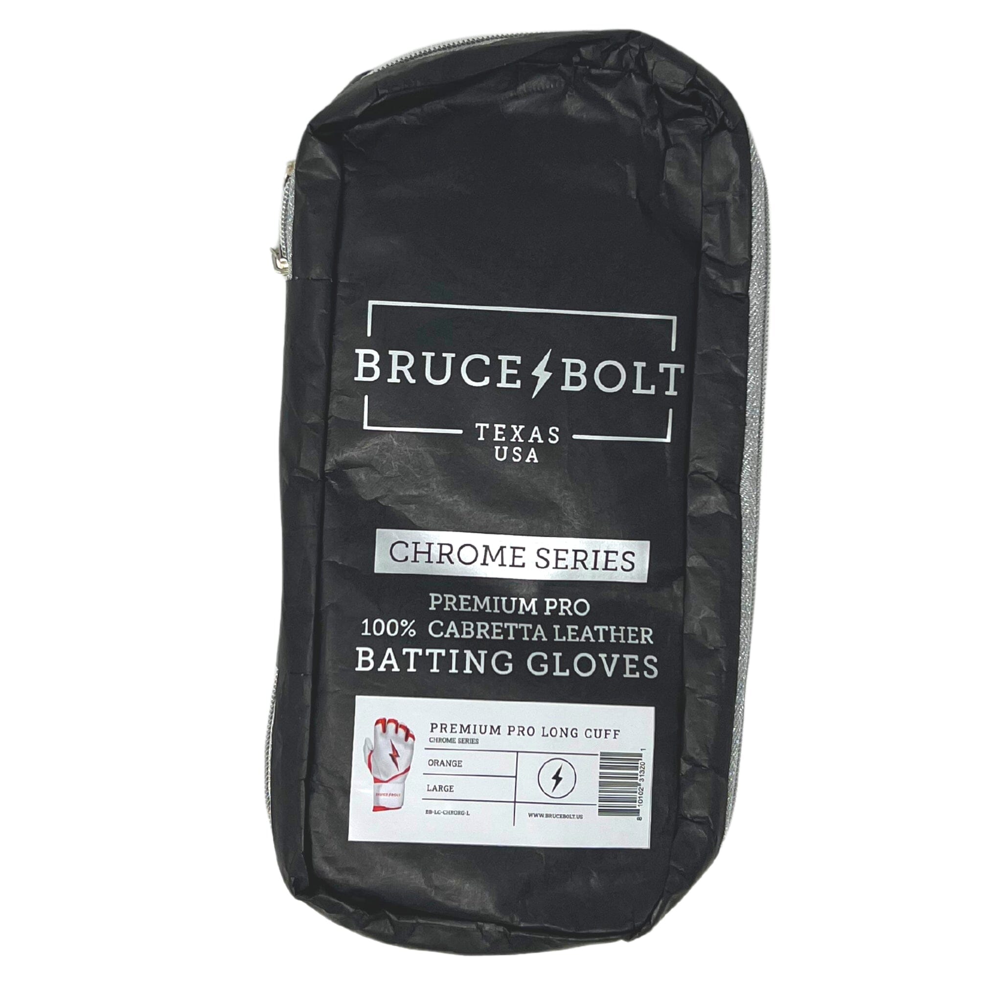 PREMIUM PRO CHROME Series Long Cuff Batting Gloves | ORANGE- thumb 6