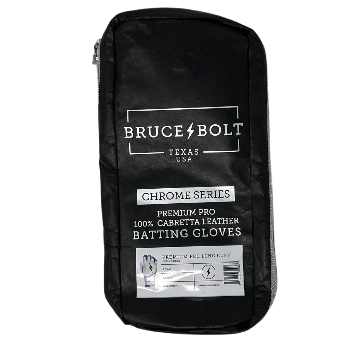 White and Royal Batting Gloves Long Cuff Batting Gloves BRUCE BOLT
