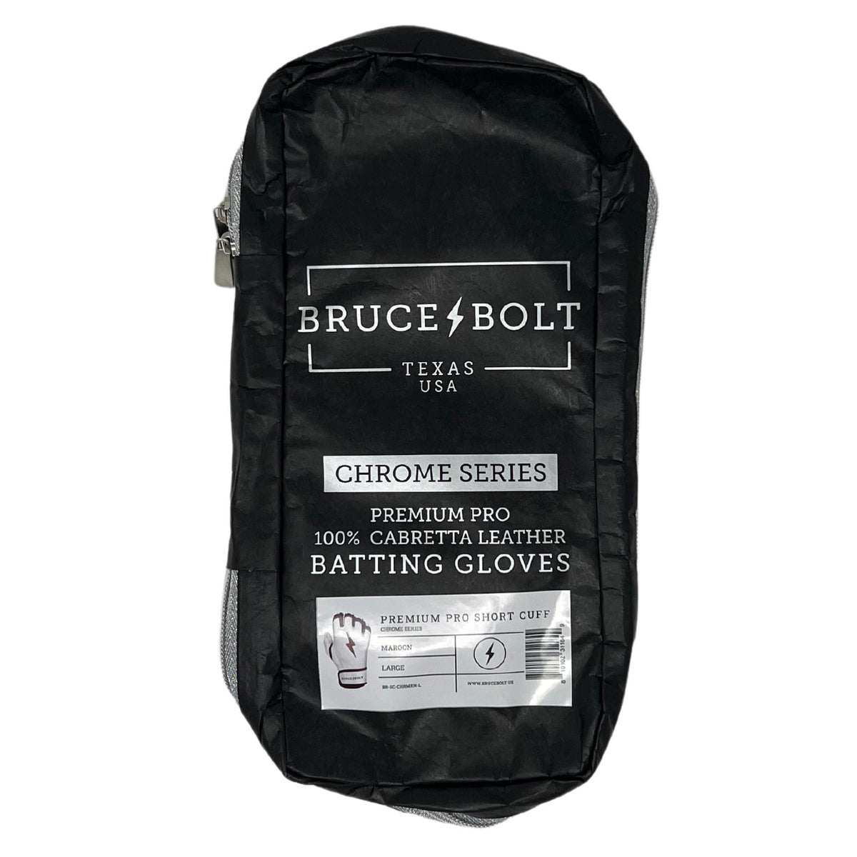 Maroon and White Leather Batting Gloves BRUCE BOLT