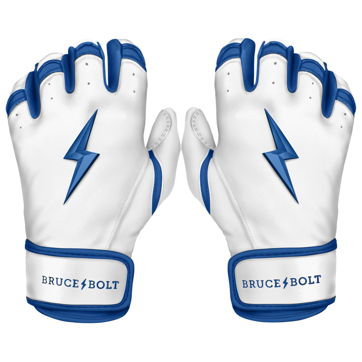 Blue & White Batting Gloves | BRUCE BOLT CHROME Series