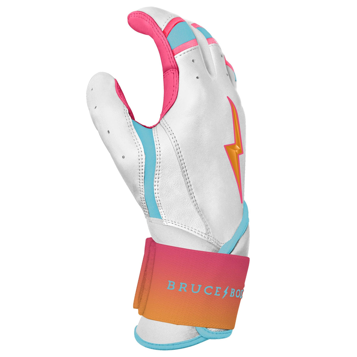 Sunrise Batting Gloves White With Blue And Pink Accents Batting sunrise-batting-gloves-white-with-blue-and-pink-accents-batting