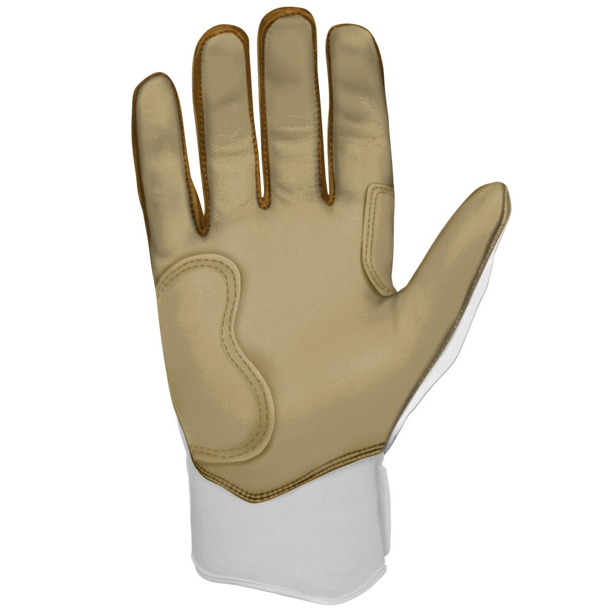 PREMIUM PRO GOLD Series Short Cuff Batting Gloves Gold WHITE BRUCE BOLT