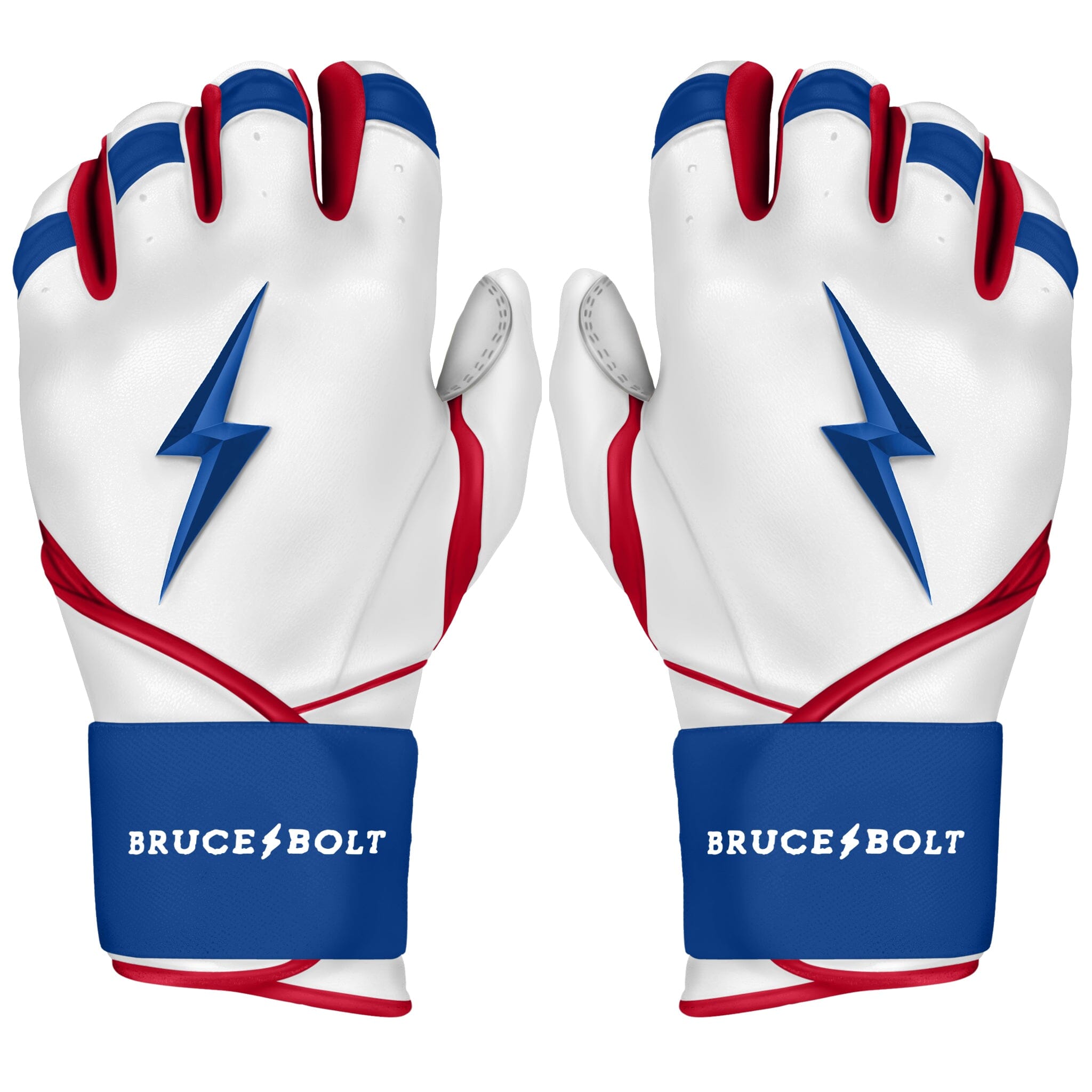 Long Cuff Red White – Series | BRUCE Blue BOLT Gloves & Batting Nimmo